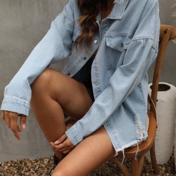 Distressed Denim Jacket - Picture 3 of 3